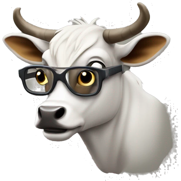 Vaca de óculos escuro  emoji