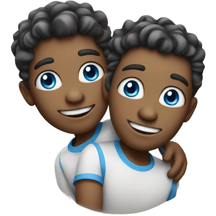 smiling duo with  blue eyes  emoji