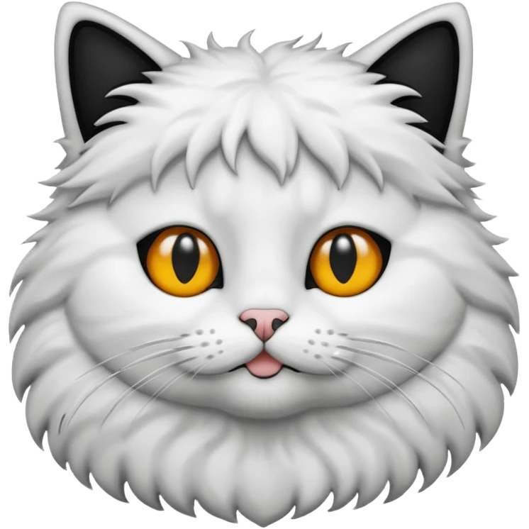 cat blask and wight out line emoji