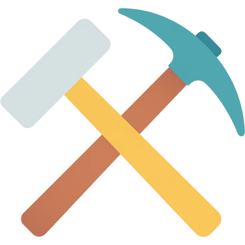 hammer and pickaxe icon emoji