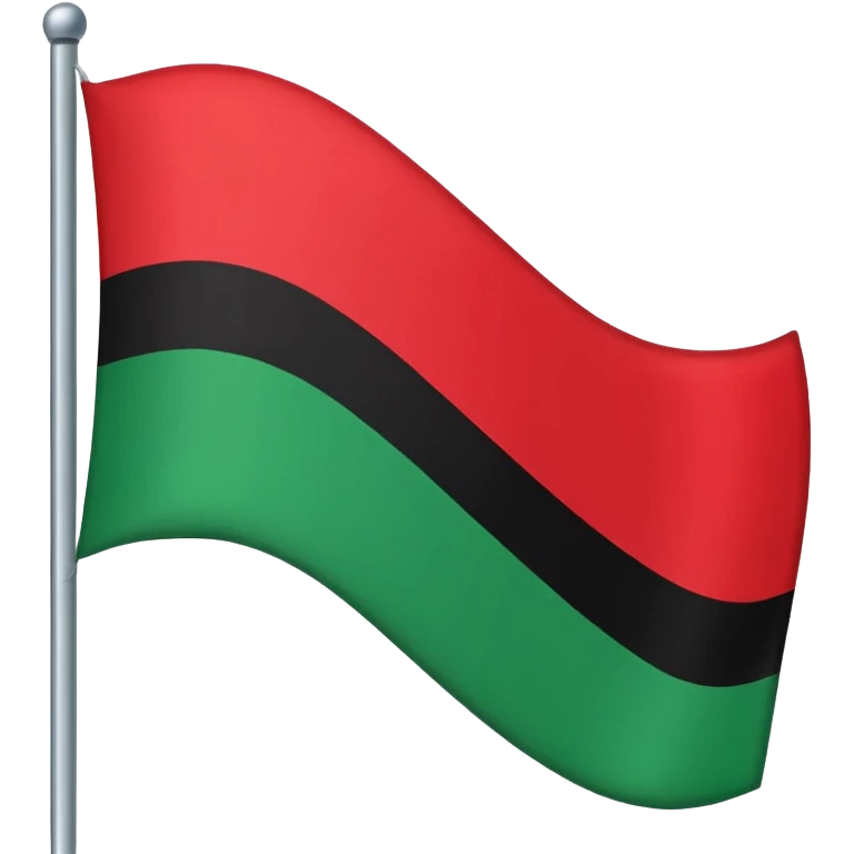 A flag with red on the top black in the middle and green on the bottom emoji