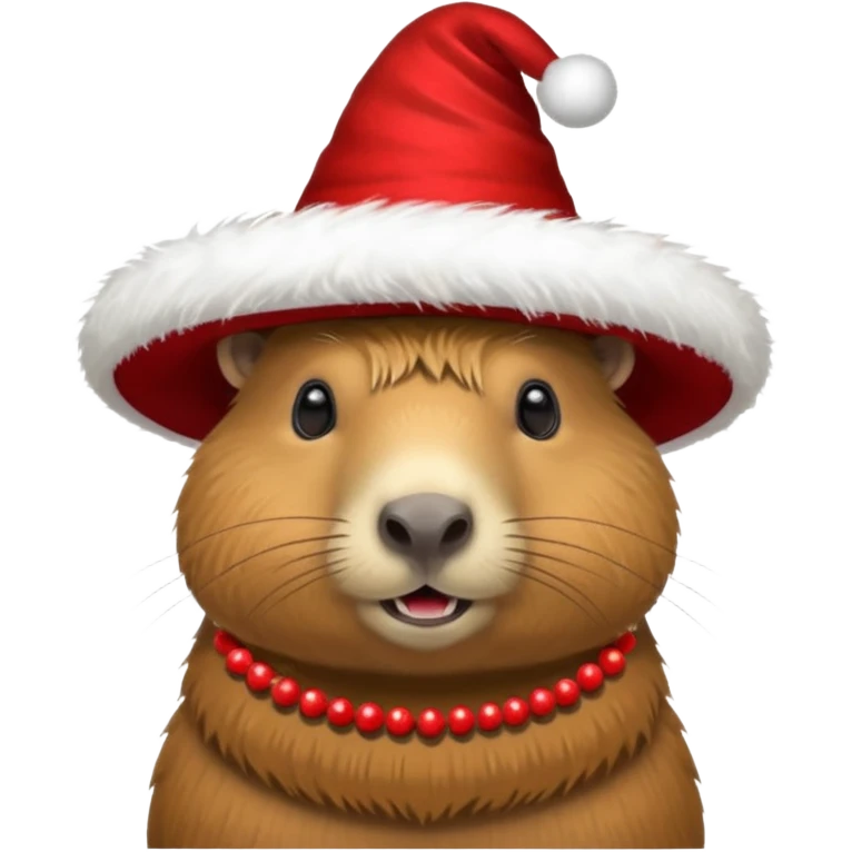Capibara con sobrero navideño emoji