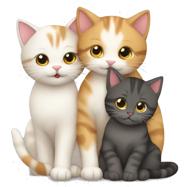 two cats hugging their kitten emoji
