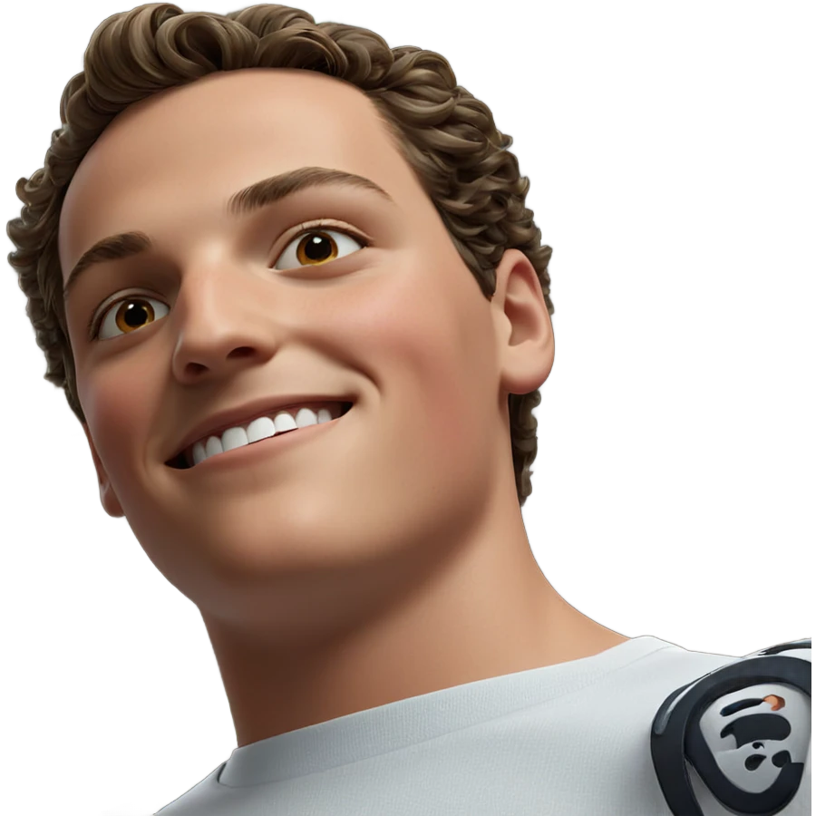 smiling boy in white shirt emoji