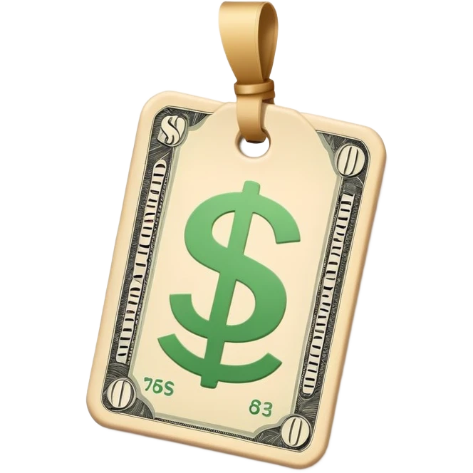 price tag with money symbol emoji
