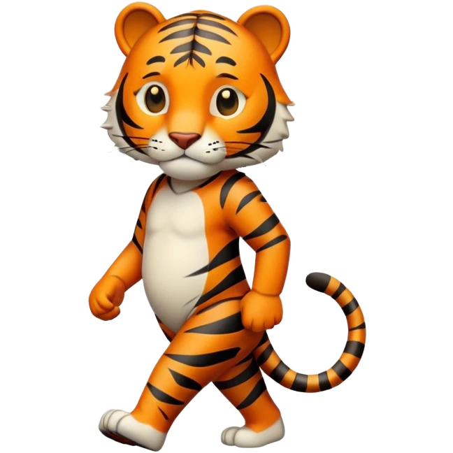 anthropomorphised tiger in leisure wear walking upright emoji