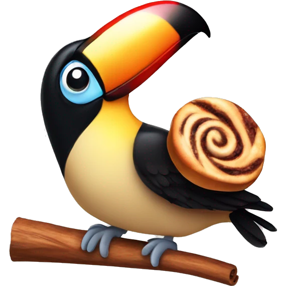 Cinnamon roll toucan  emoji