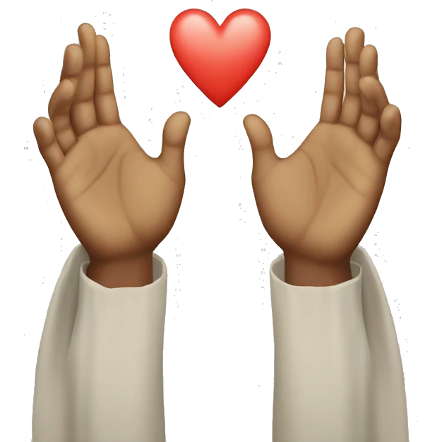 Jesus heart hands emoji