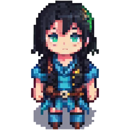 anime character in pixel art style emoji