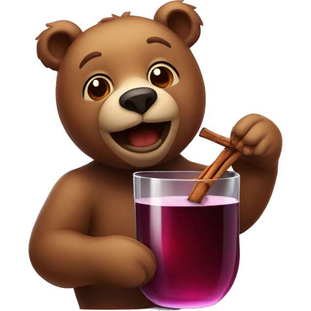 Bear with mulled wine  emoji