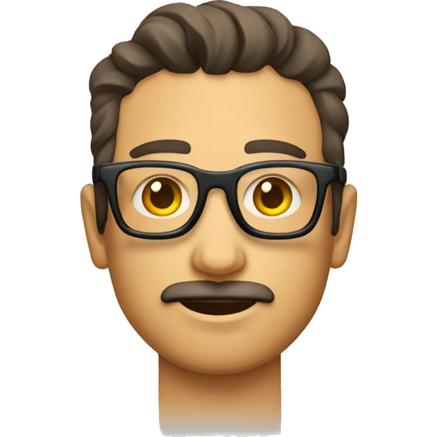 hombre calvo con gafas finas emoji