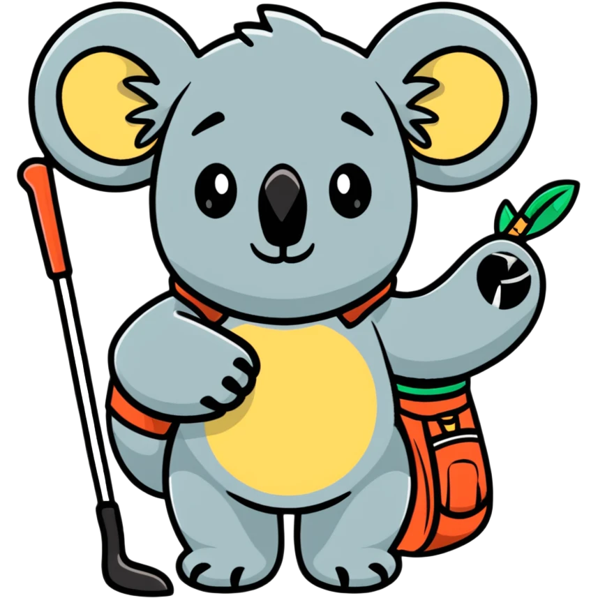 Koala with a golf bag emoji