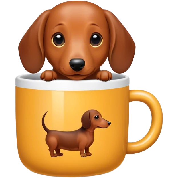 dachshund in a mug emoji
