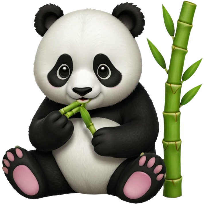 Panda eating bamboo emoji