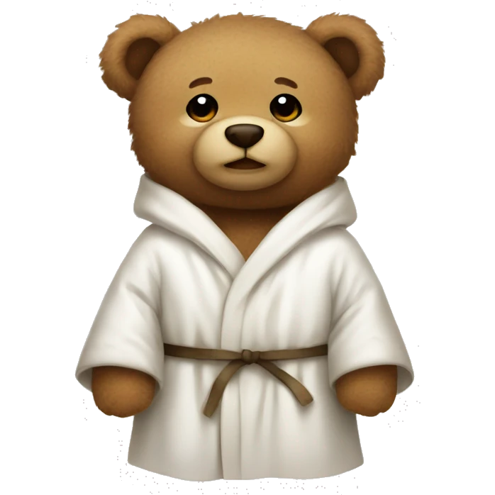 Teddy bear wearing a white robe  emoji