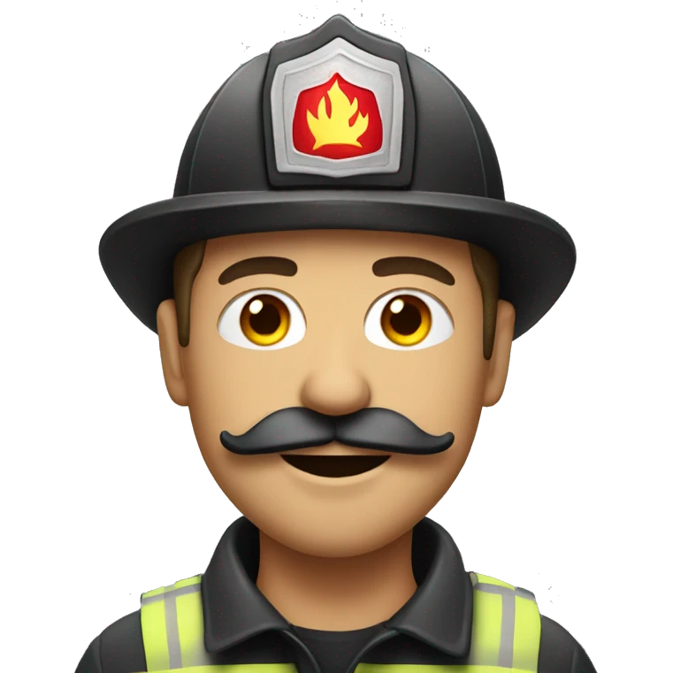 firefighter with mustache and red hat emoji