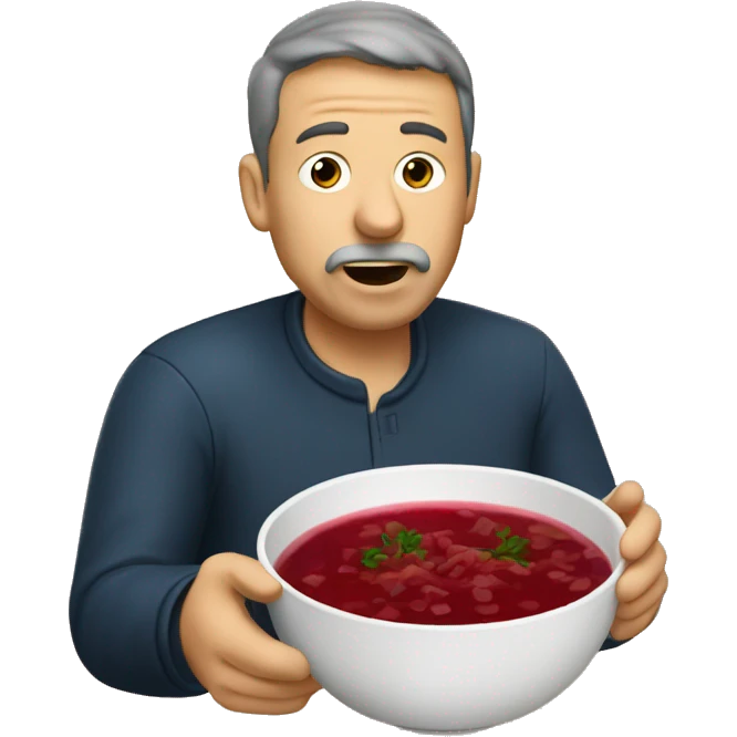 man eating borscht emoji