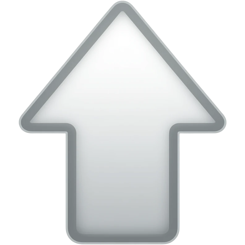 Very small cute outline of an up arrow that is not shaded in emoji