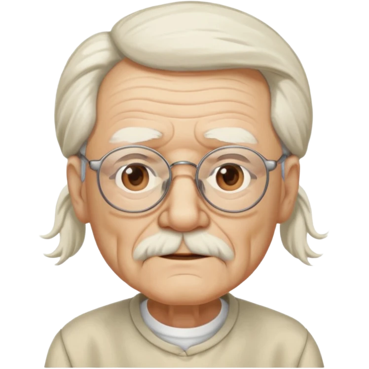 Old man with glasses and long white pony tail emoji