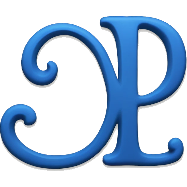 Color blue old English letter D emoji
