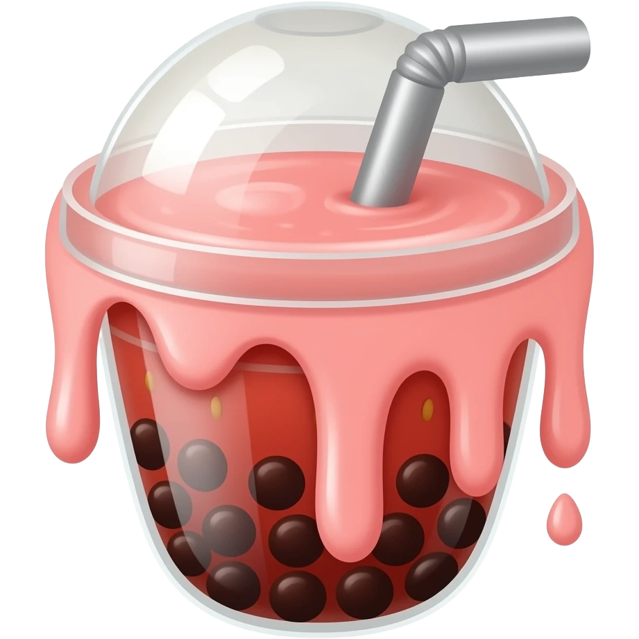 Strawberry boba emoji