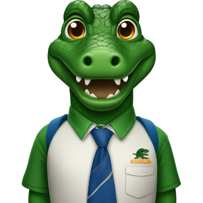 Gator wearing a school uniform  emoji