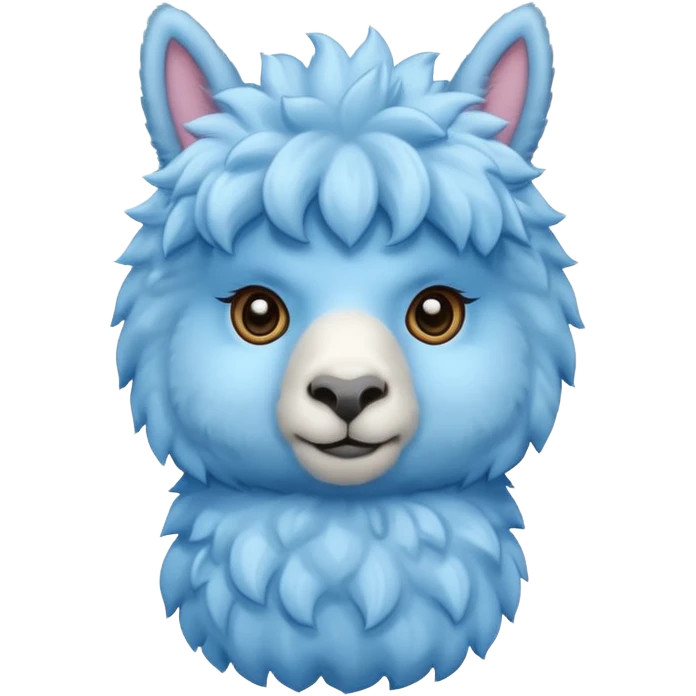 Blue cute alpaca emoji