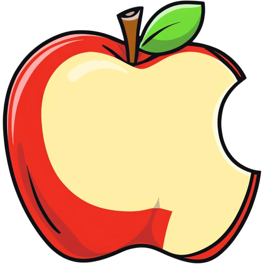apple cut in half emoji