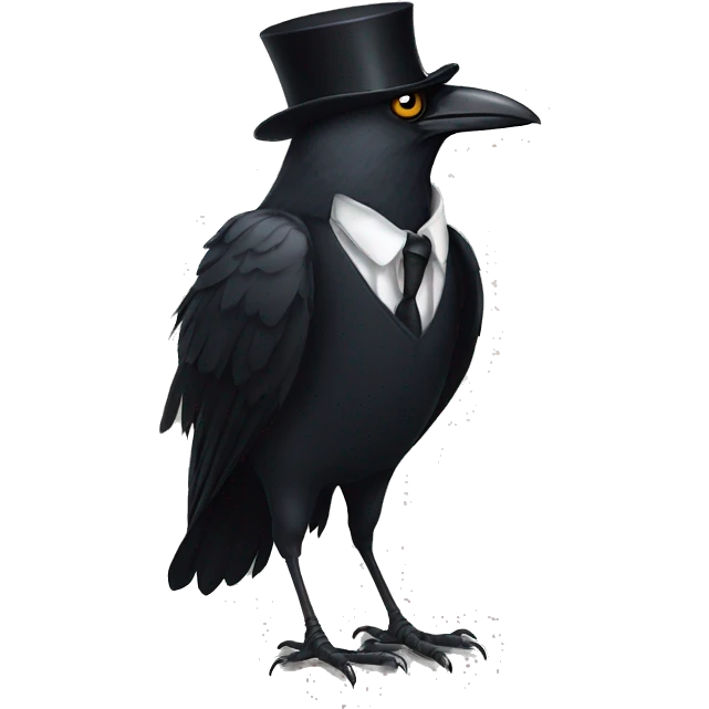 Crow with a monocle emoji