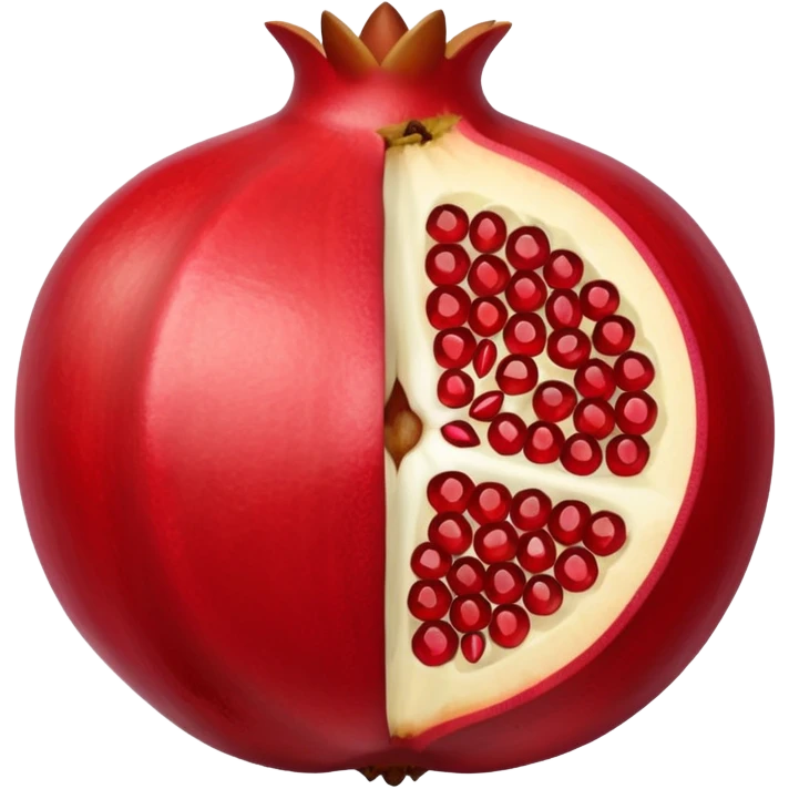 Opened pomegranate from middle into 4 direction  emoji