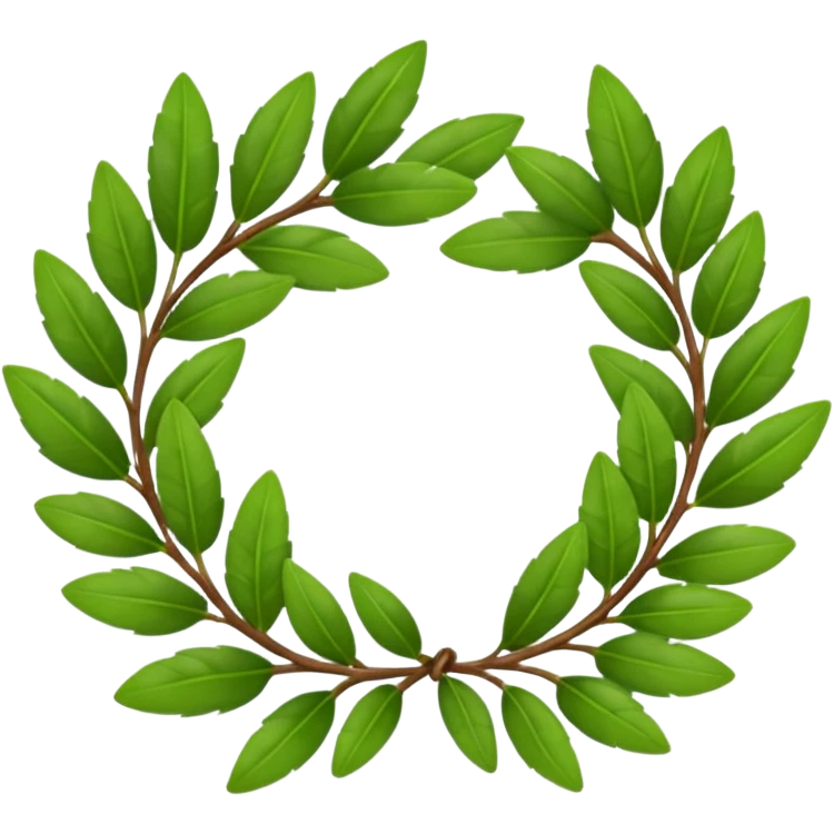 A flower laurel wreath with thicker leaves. emoji