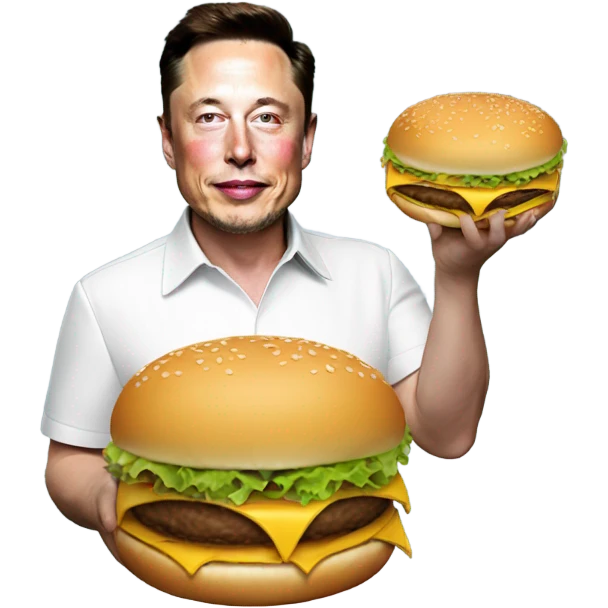elon musk with cheeseburger emoji