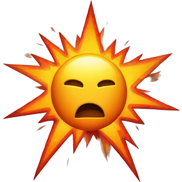 A cartoon-styled representation of a collision. Depicted as a star-like, red orange and yellow fiery burst, generally with one point extending to the bottom right. emoji
