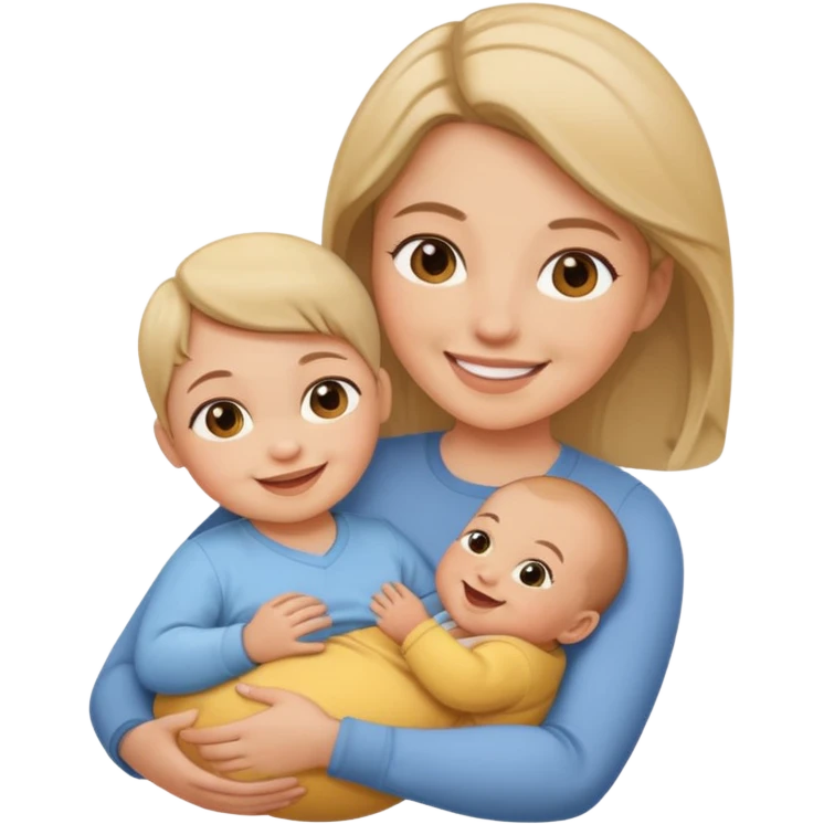 My wife with baby emoji