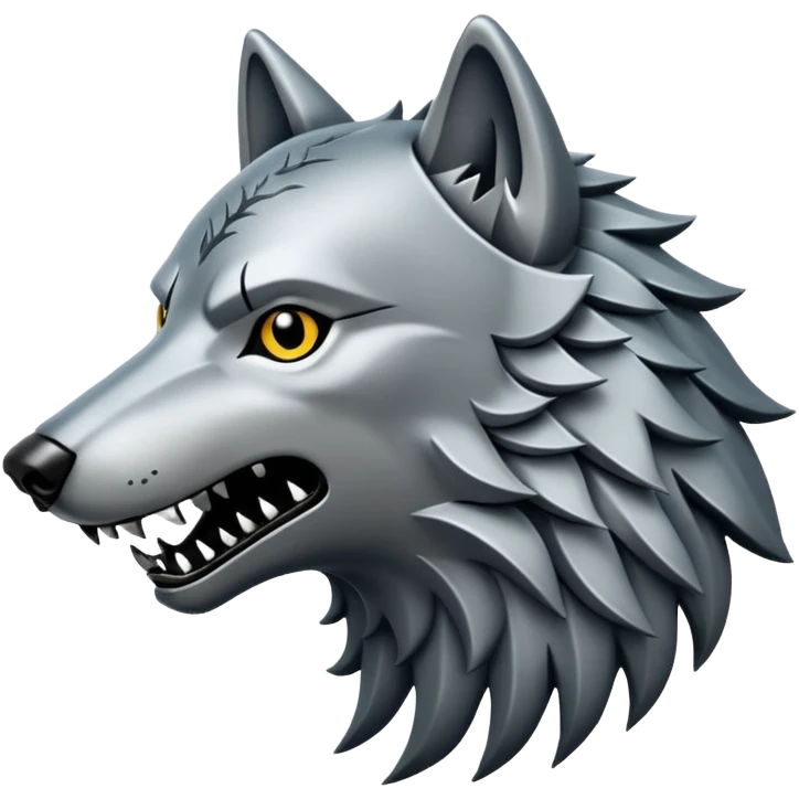 house stark from game of thrones, wolf symbol emoji