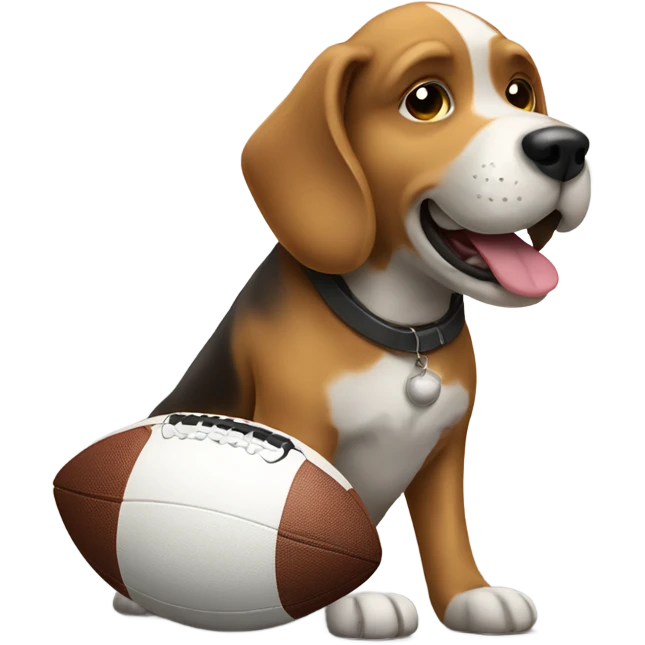 Dog with a football emoji