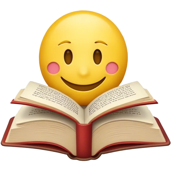 smiley emoji reading book emoji