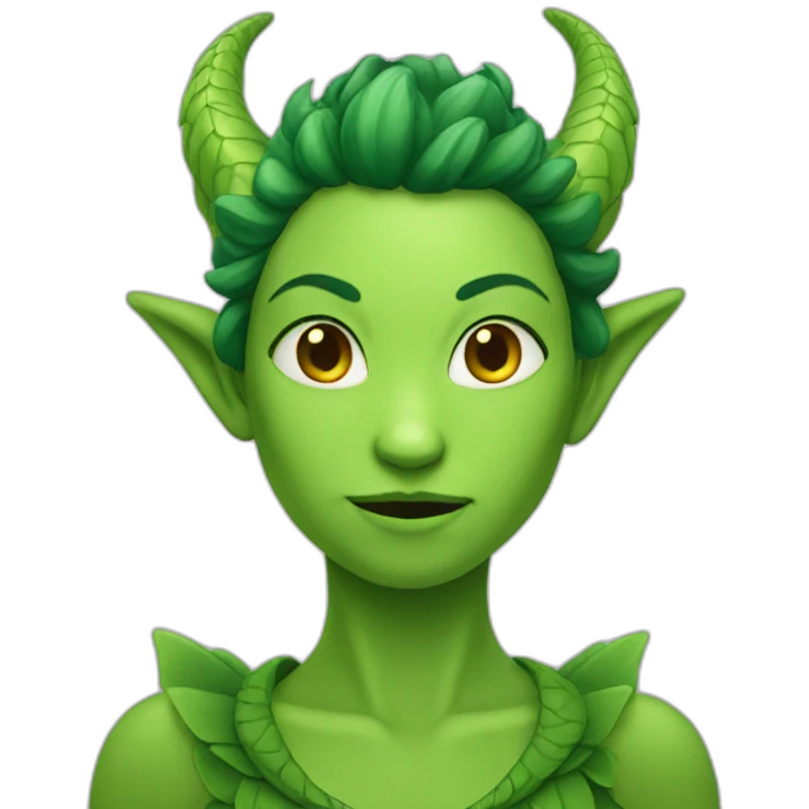 Green woman dragon emoji