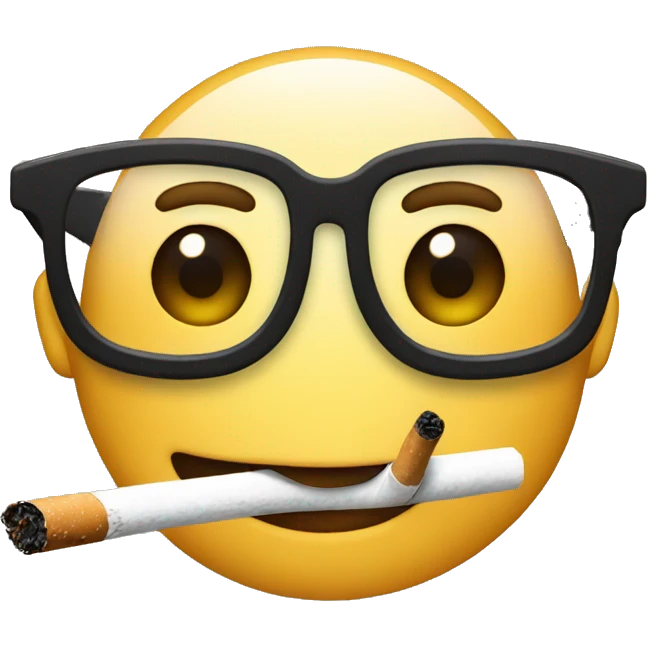 Emoji with glasses and cigarette  emoji