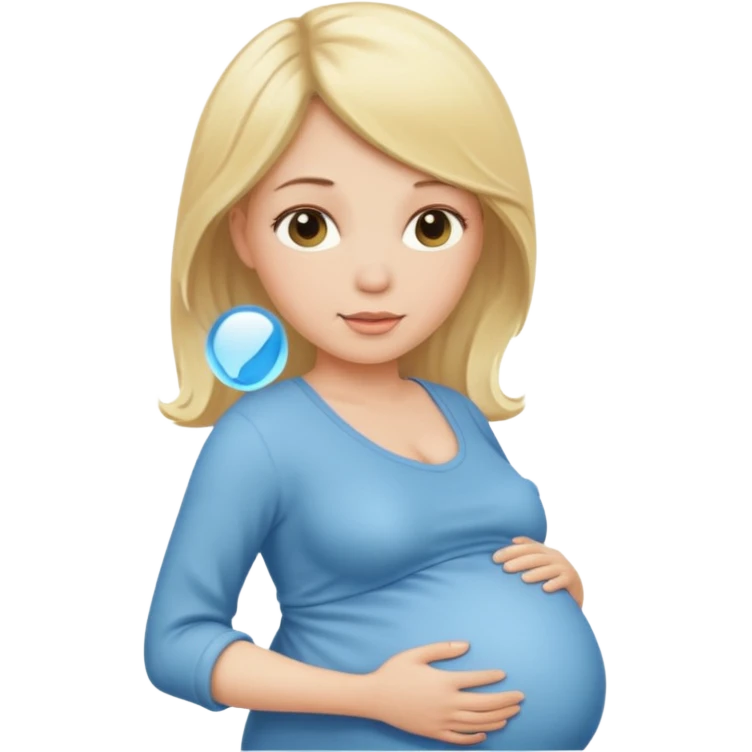 thicc and pregnant woman blond white emoji