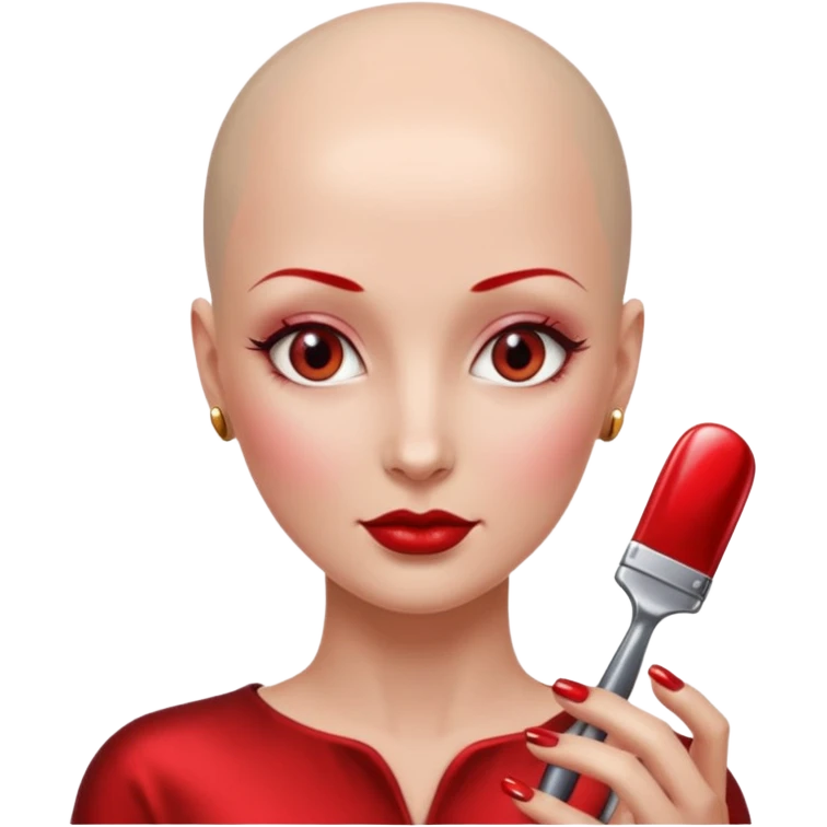 정말 예쁜 미인인데 대머리인 근데 머리 부분만 철로 되어있는
근데 네일도 하고 있는 emoji