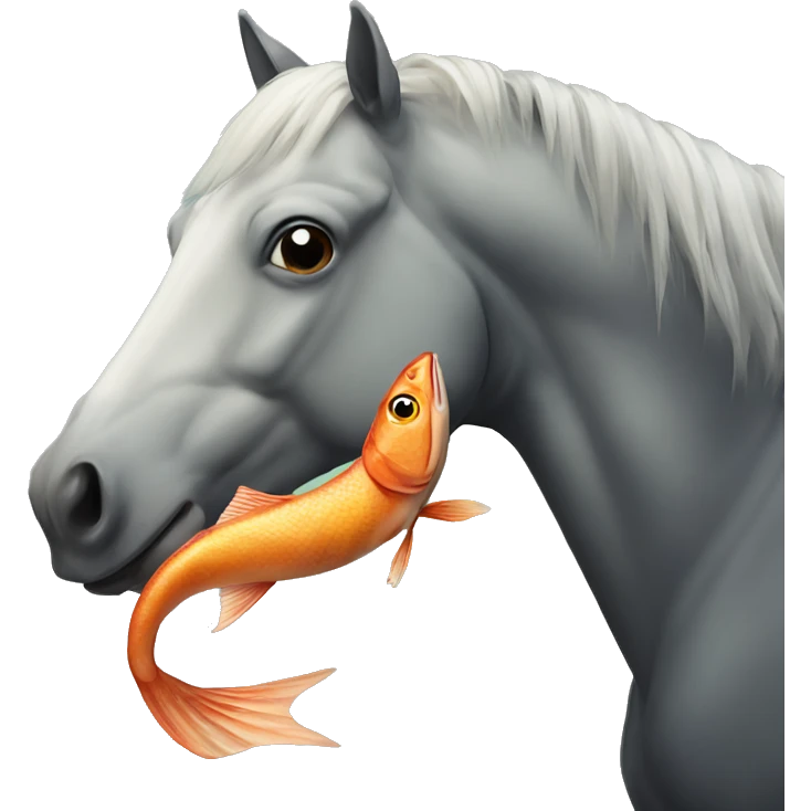 Fish eating horse emoji