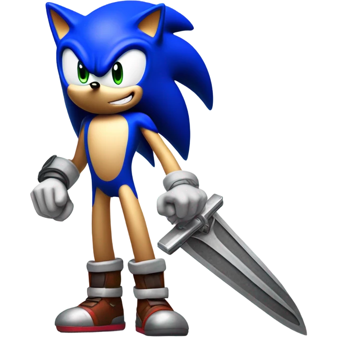 Sonic with a buster sword emoji