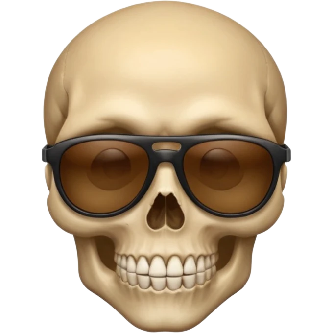 Make a skull face with sunglasses down a bit so you can see his eyes and his left eye brow up a bit make it look like an emoji emoji