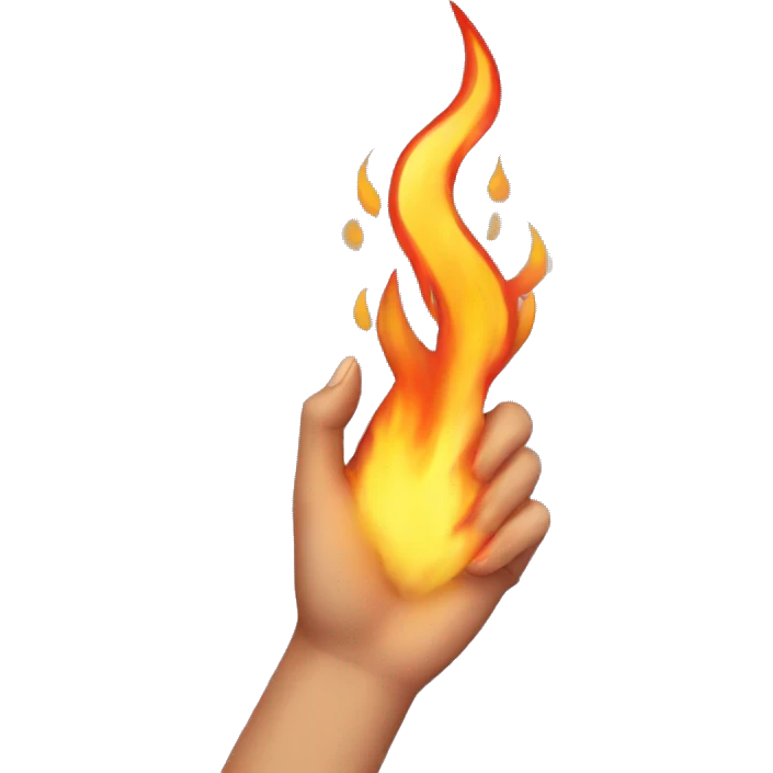 female hand wielding flame emoji