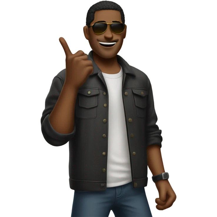 Cool guy with finger guns emoji