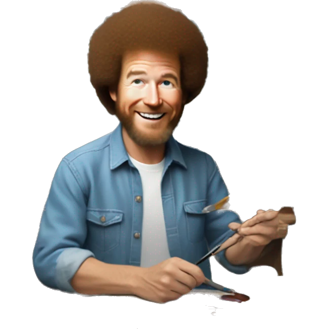 bob ross panting himself painting himself painting Elon musk emoji