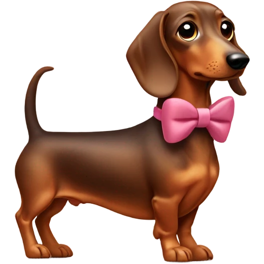 Sausage dog wearing a bow  emoji