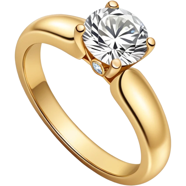 Cream gold wedding ring with stone emoji