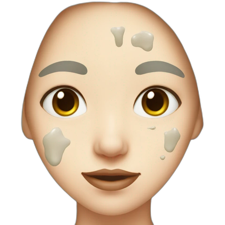 female face with large irregular milk stains emoji
